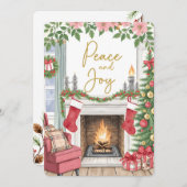 Personalizable Vintage  Flat Holiday Card  シーズンカード (正面/裏面)
