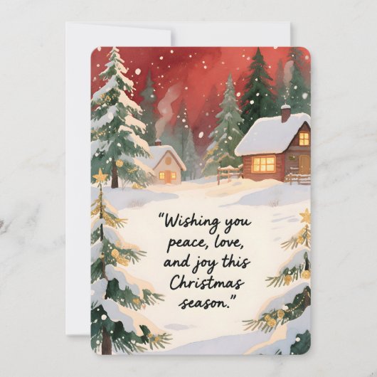 Personalizable Vintage  Flat Holiday Card  シーズンカード (正面)