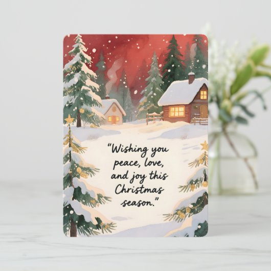 Personalizable Vintage Flat Holiday Card シーズンカード (スタンド正面)