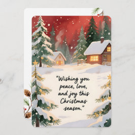 Personalizable Vintage  Flat Holiday Card  シーズンカード