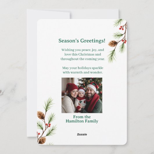 Personalizable Vintage  Flat Holiday Card  シーズンカード (裏面)