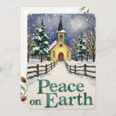 Personalizable Vintage  Flat Holiday Card  シーズンカード (正面/裏面)