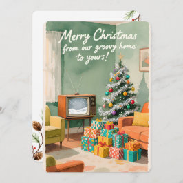 Personalizable Vintage  Flat Holiday Card  シーズンカード