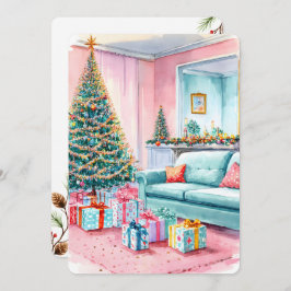 Personalizable Vintage  Flat Holiday Card  シーズンカード