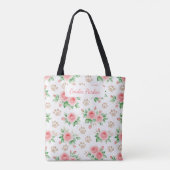 Personalizable Watercolor Rose and Paw Print Tote  トートバッグ (裏面)