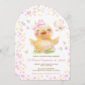 Personalizadas Primer Cumpleanos Ninia Con Patito 招待状 (正面/裏面)