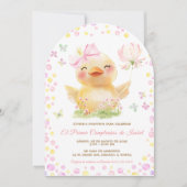 Personalizadas Primer Cumpleanos Ninia Con Patito 招待状 (正面)