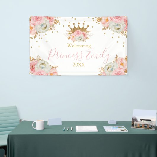 Personalizado de Banners Princesa Floral Rosa y Go 横断幕 (トレードショー)