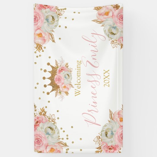 Personalizado de Banners Princesa Floral Rosa y Go 横断幕 (縦)