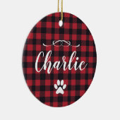 Personalizado de manto de búfalo navidades cachorr セラミックオーナメント (右)