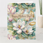 Personalizaed Elegant Magnolia Flowers カード (正面)
