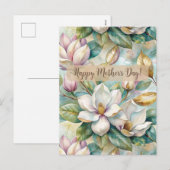 Personalizaed Elegant Magnolia Flowers シーズンポストカード (正面/裏面)