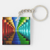 Personalizd Square Multicolored Stair Step キーホルダー (裏面)