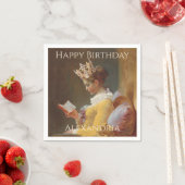 Personalizeクイーンハッピーバースデー スタンダードカクテルナプキン (インサイチュ)