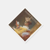 Personalizeクイーンハッピーバースデー スタンダードカクテルナプキン (角)