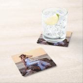 Personalizeフォト誕生日His Her スクエアペーパーコースター (インサイチュ)