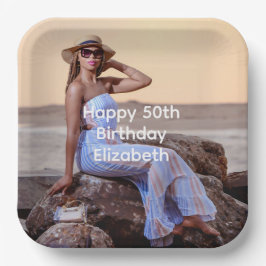 Personalizeフォト誕生日His Her ペーパープレート