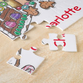 Personalize かわいいミーアキャット　ピンク ジグソーパズル (側面)