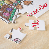 Personalize かわいいミーアキャット ブルー ジグソーパズル (側面)