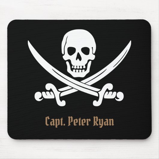 Personalize カッコいい Pirateサインマウスパッド マウスパッド (正面)