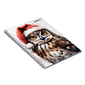 PERSONALIZE:クリスマスハット付きフクロウ | ノートブック (右側)