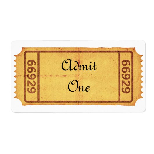 PERSONALIZE – 古い認空白の認チケット ラベル (正面)