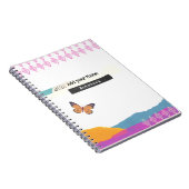 PERSONALIZE：最小限の蝶とパターン | ノートブック (右側)