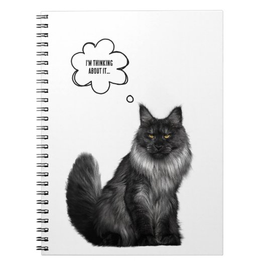 PERSONALIZE：熟考する猫 ノートブック (正面)