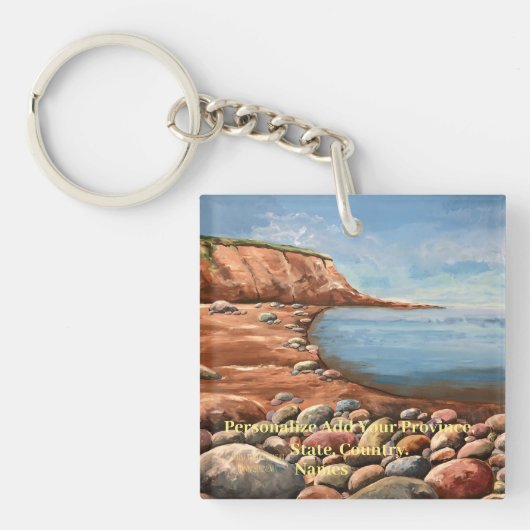 PERSONALIZE 素朴 Blues/ブラウズ海アート キーホルダー (正面)