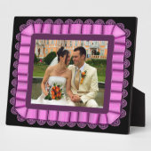 Personalize 結婚's Photo Purple Laceリボンフレーム フォトプラーク (側面)