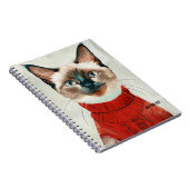 PERSONALIZE：赤いセーターを着た猫 | ノートブック (右側)