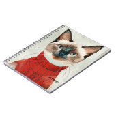 PERSONALIZE：赤いセーターを着た猫 | ノートブック (左側)