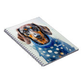 PERSONALIZE：青いセーターを着たダックスユンド犬 | ノートブック (右側)