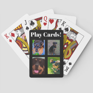 Personalize 4-Photos & Text Lucky Dog Poker Cards トランプ