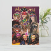 Personalize 9 Photo Masquerade Masks Mardi Gras 招待状 (スタンド正面)