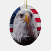 Personalize American Bald eagle and Flag セラミックオーナメント (右)