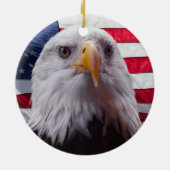 Personalize American Bald eagle and Flag セラミックオーナメント (裏面)