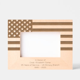 Personalize | American Flag Military Retirement レーザー彫刻フレーム