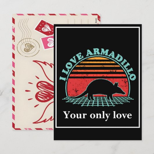 Personalize Armadillo Silhouettes: Custom Designs シーズンポストカード (正面/裏面)