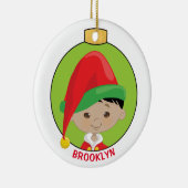 Personalize Asian Boy小妖精や小人 セラミックオーナメント (右)