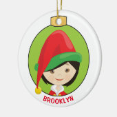 Personalize Asian Girl小妖精や小人 セラミックオーナメント (左)
