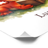 Personalize Baby Dragon Art Print Custom Kids Room フォトプリント (角)