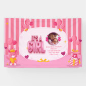 Personalize Baby Girlジェンダーの表示文字と写真 横断幕 (横)