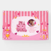 Personalize Baby Girlジェンダーの表示文字と写真 横断幕 (横)