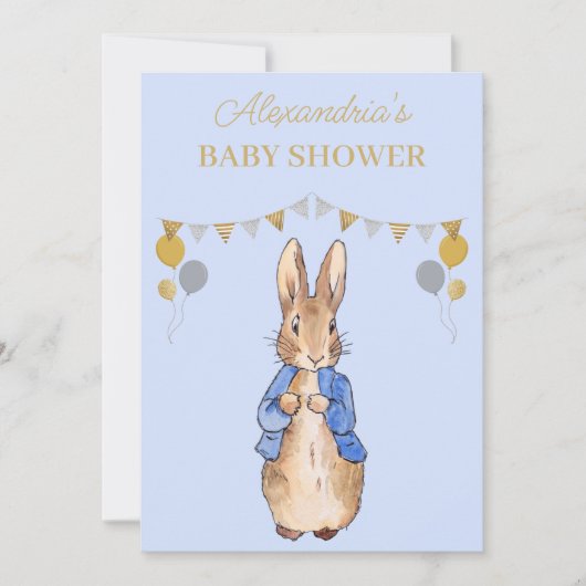Personalize Baby Shower Peter the rabbit 招待状 (正面)