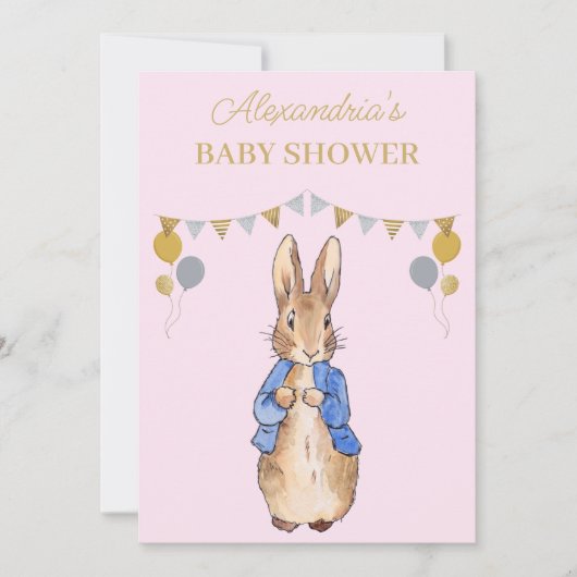 Personalize Baby Shower Peter the rabbit 招待状 (正面)