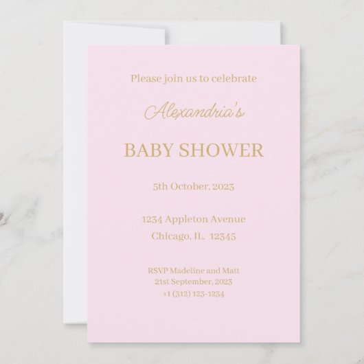 Personalize Baby Shower Peter the rabbit 招待状 (裏面)