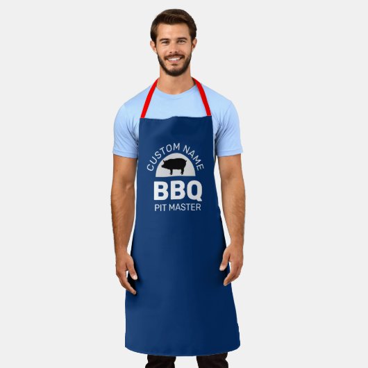 Personalize  BBQ Pitmaster Griller Pork Lover エプロン (着用した状態)