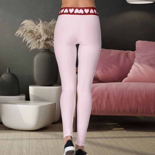 Personalize Be My Valentine Day Love Red Pink Gift レギンス