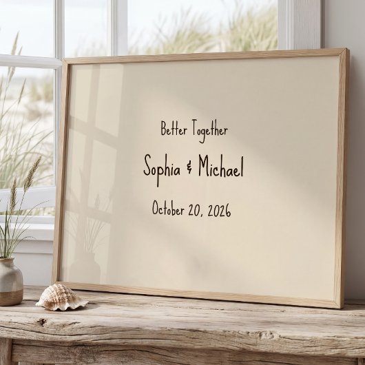 Personalize “Better Together” Wedding Poster ポスター